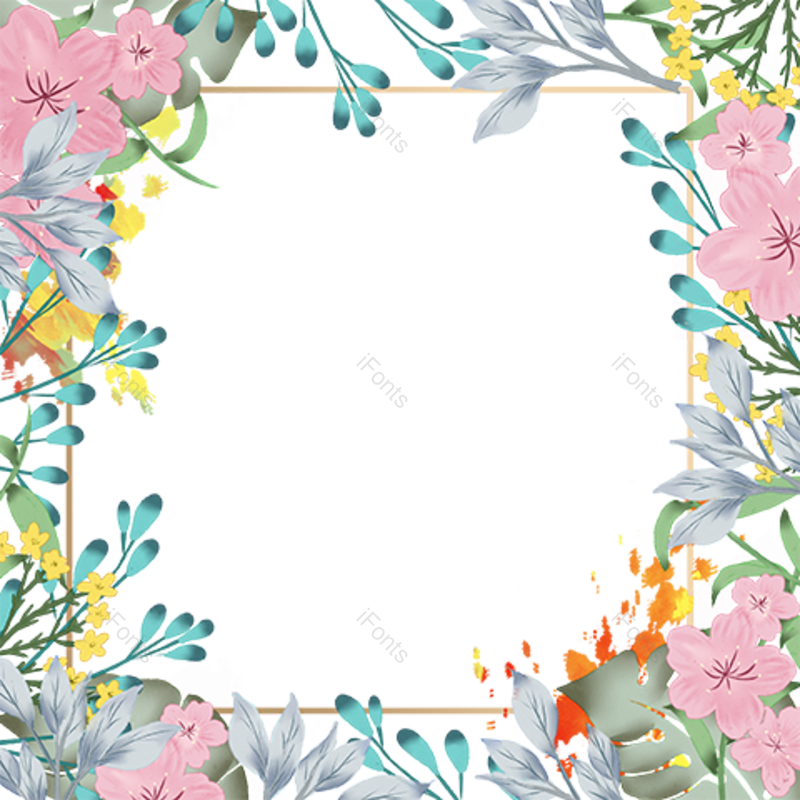 花卉图片,花卉边框元素,水彩PNG,春季免抠素材
